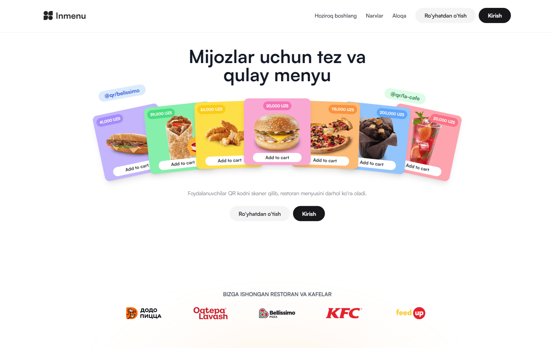 Inmenu Home Page